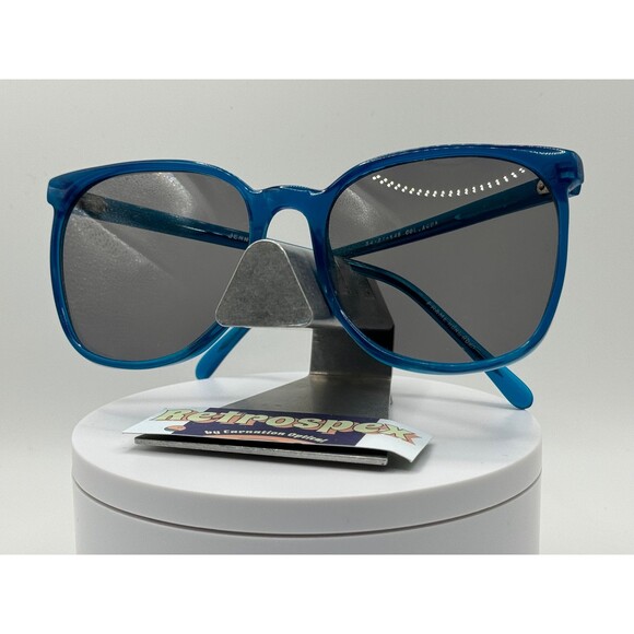 Vintage Oversize Sunglasses NOS Preppy Style Grey Sun Lens Aqua Frame 80s-90s